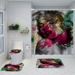 Lofaris Artistic Colorful Dye Hot Sexy Girl Shower Curtain