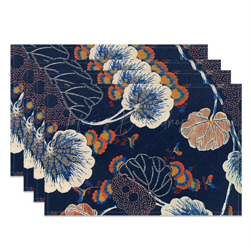 Lofaris Artistic Flowers Retro Dining Set Of 4 Placemats