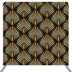 Lofaris Artistic Golden Peacocks Fabric Backdrop For Decor