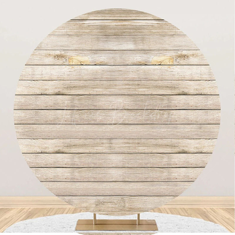 Lofaris Artstic Plank Wooden Circle Backdrop For Birthday