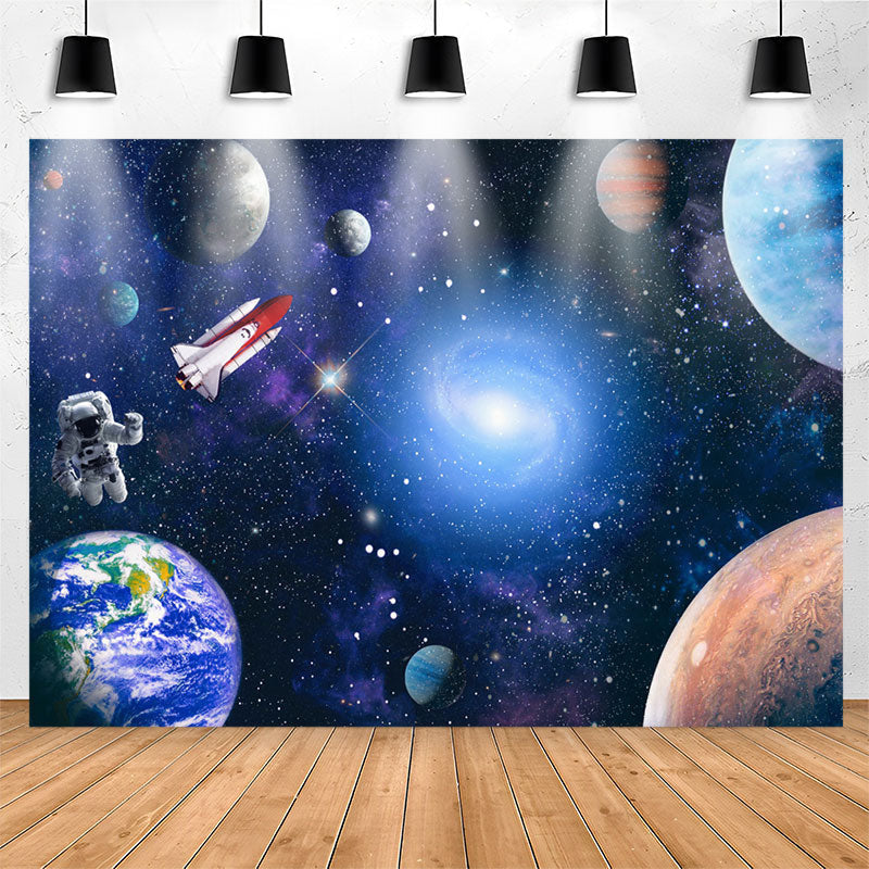 Lofaris Astronaut Universe Galaxy Stars Birthday Backdrop