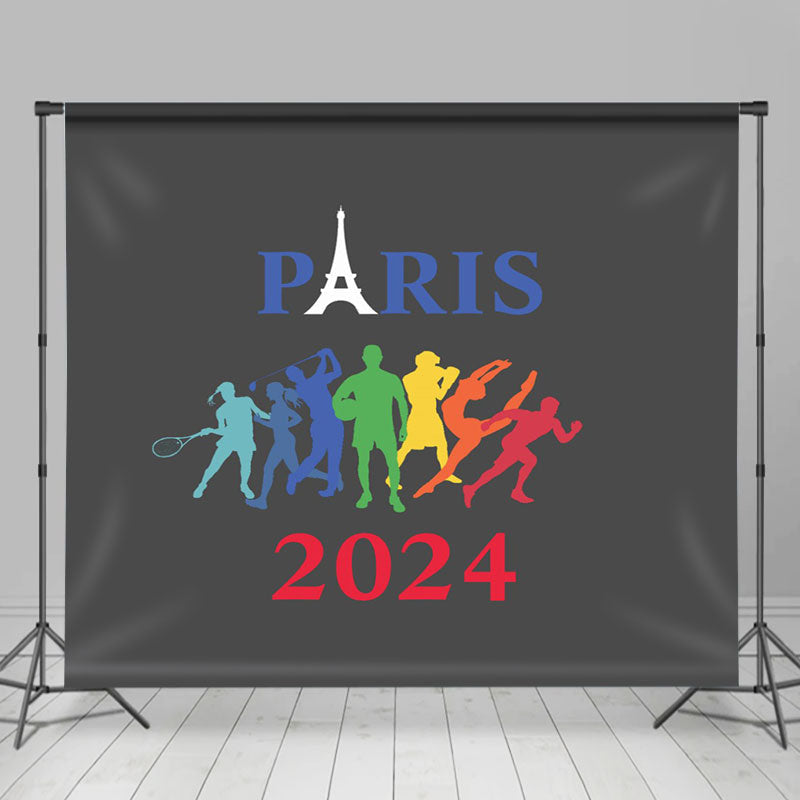 Lofaris Athlete Sports Paris 2024 Black Olympic Backdrop