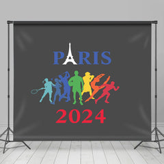Lofaris Athlete Sports Paris 2024 Black Olympic Backdrop