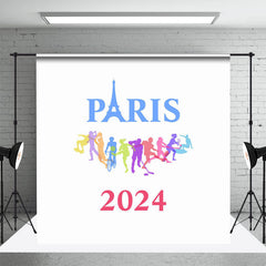Lofaris Athlete Sports Paris 2024 White Olympic Backdrop