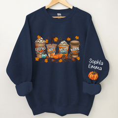 Lofaris Legend Wife Mom Grandma Fall Coffee And Grandkids CTH01 Sweatshirt