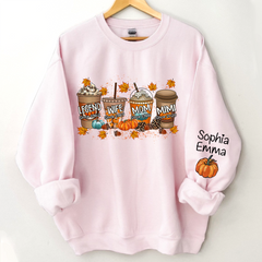 Lofaris Legend Wife Mom Grandma Fall Coffee And Grandkids CTH01 Sweatshirt