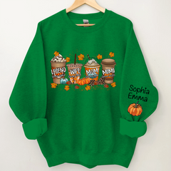 Lofaris Legend Wife Mom Grandma Fall Coffee And Grandkids CTH01 Sweatshirt