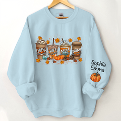 Lofaris Legend Wife Mom Grandma Fall Coffee And Grandkids CTH01 Sweatshirt