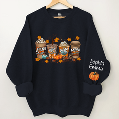 Lofaris Legend Wife Mom Grandma Fall Coffee And Grandkids CTH01 Sweatshirt
