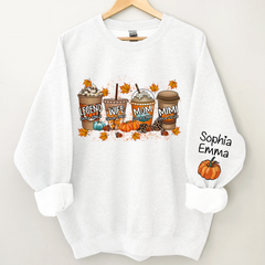 Lofaris Legend Wife Mom Grandma Fall Coffee And Grandkids CTH01 Sweatshirt