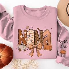 Lofaris Autumn Coquette Pumpkin Bow Tie Custom Sweatshirt