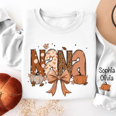 Lofaris Autumn Coquette Pumpkin Bow Tie Custom Sweatshirt