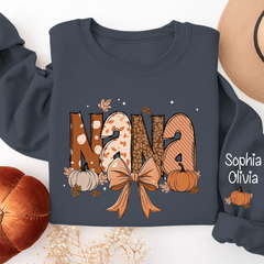 Lofaris Autumn Coquette Pumpkin Bow Tie Custom Sweatshirt