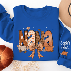 Lofaris Autumn Coquette Pumpkin Bow Tie Custom Sweatshirt