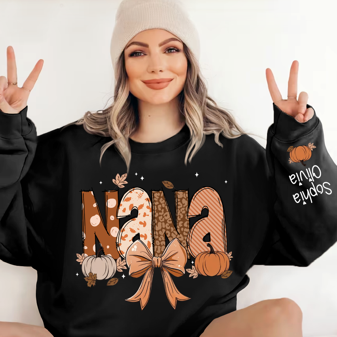 Lofaris Autumn Coquette Pumpkin Bow Tie Custom Sweatshirt