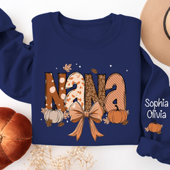 Lofaris Autumn Coquette Pumpkin Bow Tie Custom Sweatshirt