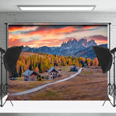 Lofaris Autumn Hillside Sunset Natural Scenery Backdrop