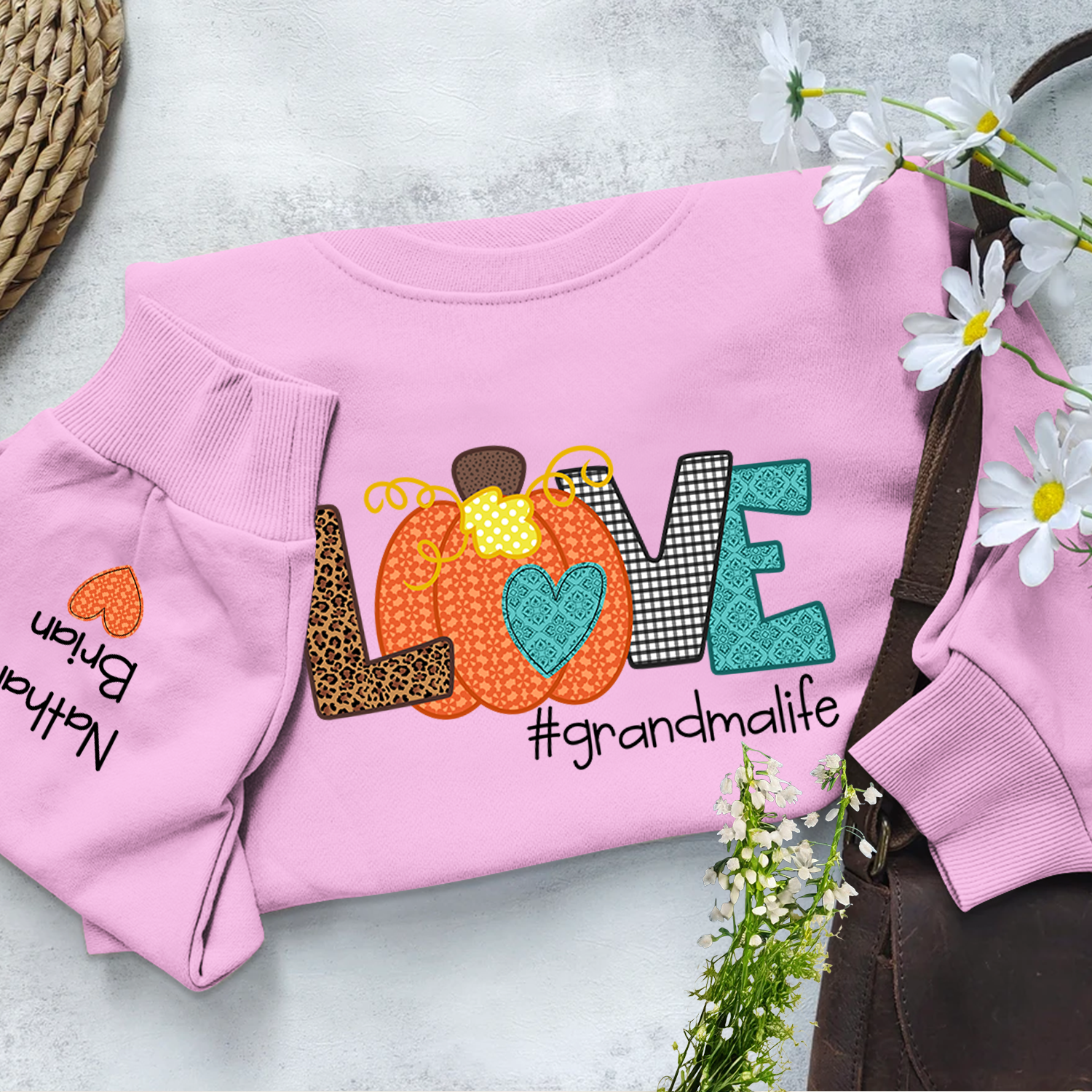 Lofaris Autumn Love Pumpkin Grandmalife Custom Sweatshirt
