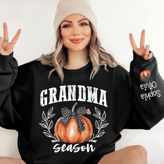 Lofaris Autumn Pumpkin Bow Tie Grandma Custom Sweatshirt