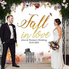 Lofaris Autumn Pumpkin Flowers Fall In Love Wedding Backdrop