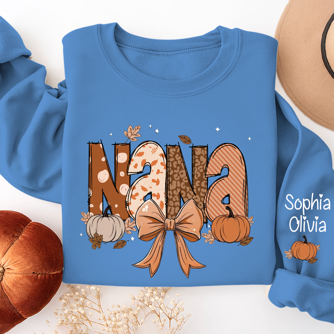 Lofaris Autumn Pumpkins Bow Tie Maple Custom Sweatshirt