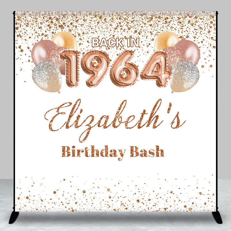Lofaris Back In 1964 Balloon 60th Custom Birthday Backdrop
