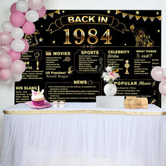 Lofaris Back In 1984 Black Gold Star 40th Birthday Backdrop