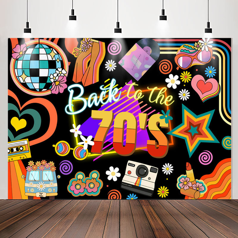 Lofaris Back To The 70s Groovy Ballroom Birthday Backdrop
