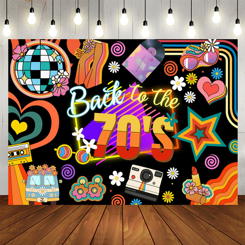 Lofaris Back To The 70s Groovy Ballroom Birthday Backdrop