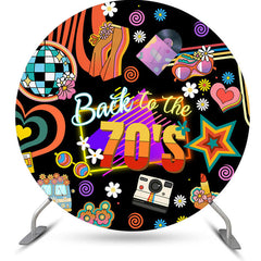 Lofaris Back To The 70s Groovy Daisy Round Birthday Backdrop