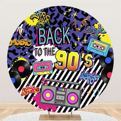 Lofaris Back To The 90s Hip Hop Stripes Round Dance Backdrop