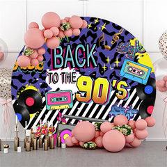 Lofaris Back To The 90s Hip Hop Stripes Round Dance Backdrop