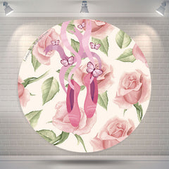 Lofaris Ballerina Party Floral Round Backdrop For Girls
