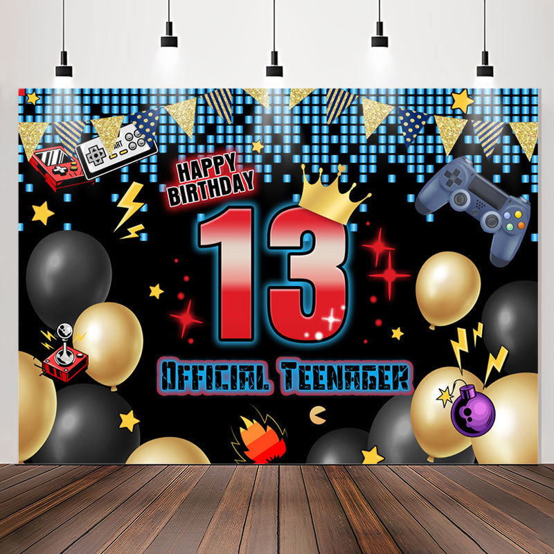 Lofaris Balloon Game 13th Official Teenager Birthday Backdrop