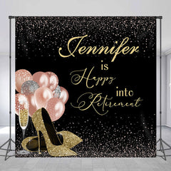 Lofaris Balloon High Heels Black Custom Retirement Backdrop