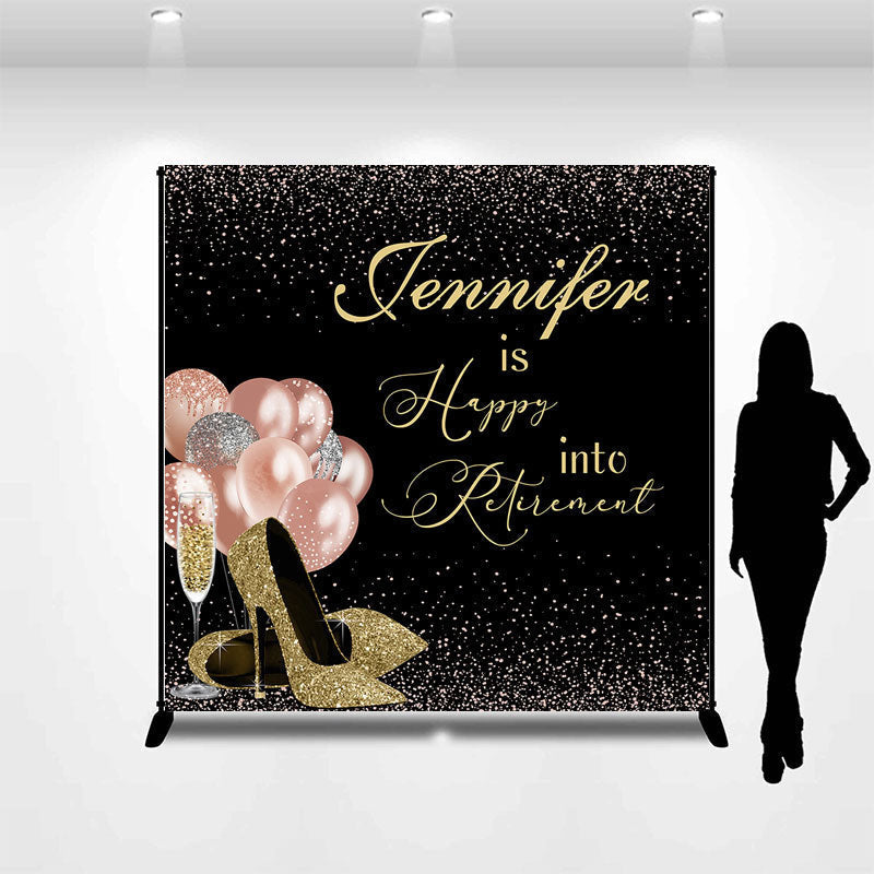 Lofaris Balloon High Heels Black Custom Retirement Backdrop