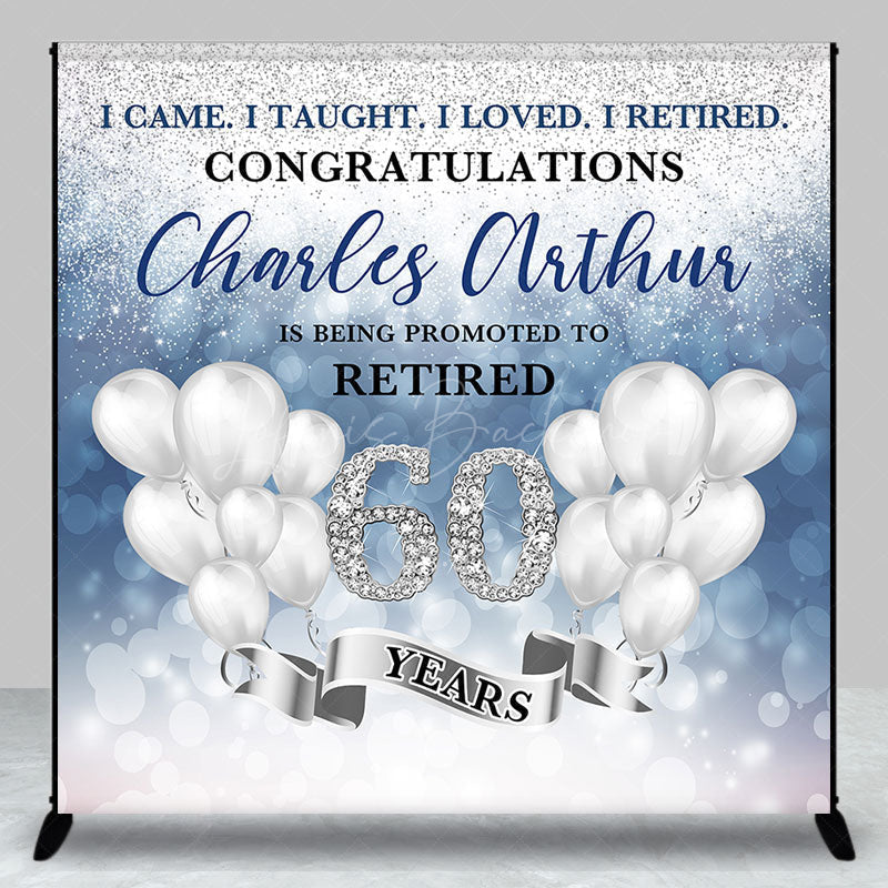 Lofaris Balloons Custom Name Congrats Retirement Backdrop