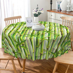 Lofaris Bamboo Greenery Patterns Pastoral Circle Tablecloth