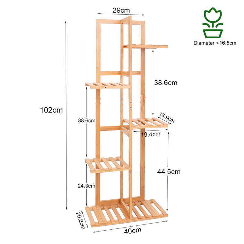Lofaris Bamboo Plant Stand Rack Multiple Flower Pot Holder