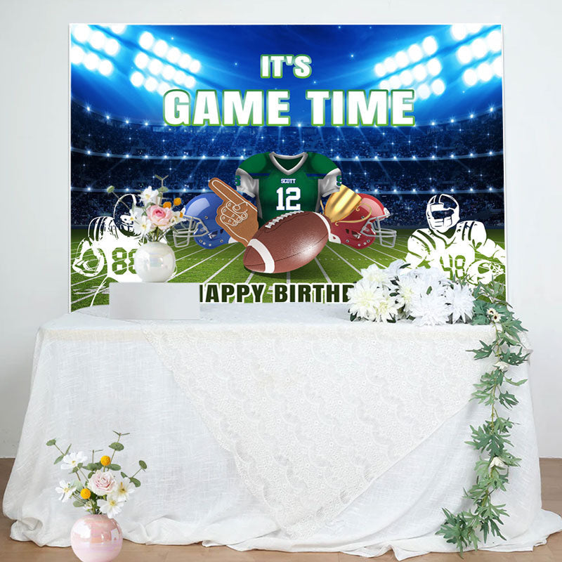 Lofaris Baseball Game Time Field Happy Birthday Backdrop