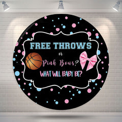 Lofaris Basketball Or Pink Bow Round Gender Reveal Backdrop