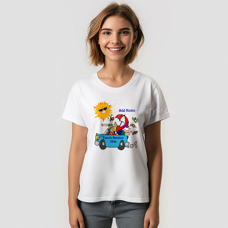 Lofaris Beach Party Family Reunion Custom Name T-Shirt