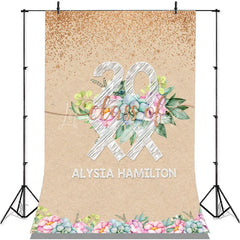 Lofaris Beige And Floral Themed Class Of 2022 Simple Backdrop