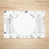 Lofaris Beige Floral Leaves Rustic Dining Set Of 4 Placemats