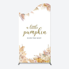 Lofaris Beige Flower Feather Boho Arch Baby Shower Backdrop