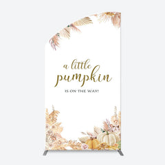 Lofaris Beige Flower Feather Boho Arch Baby Shower Backdrop