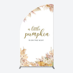 Lofaris Beige Flower Feather Boho Arch Baby Shower Backdrop