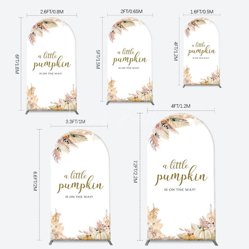 Lofaris Beige Flower Feather Boho Arch Baby Shower Backdrop