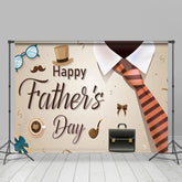 Lofaris Beige Hat Bag Tie Gifts Happy Fathers Day Backdrop