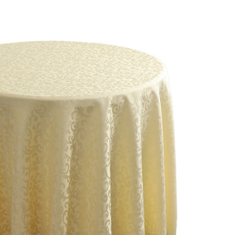 Lofaris Beige Jacquard Polyester Round Banquet Tablecloth